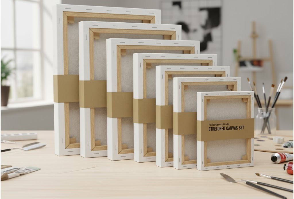 Stretched Canvas Set - Professional artist canvases in multiple sizes